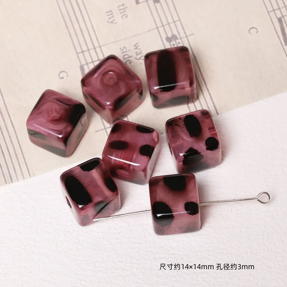 5PCS New Leopard Series Snapback Acrylic Beads Loose Spacer Beads For Jewelry Making DIY Bracelet Necklace Accessories