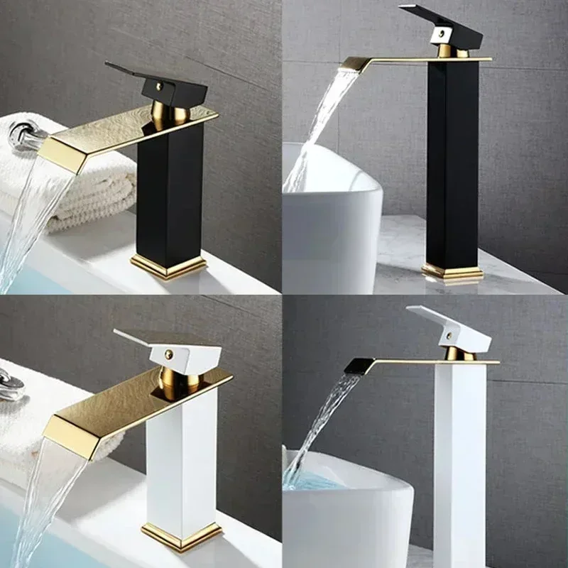 Basin Faucets Waterfall Bathroom Mixer Faucet Hot and Cold Water Tap Stainless Steel Toilet Countertop Single Handle Tap
