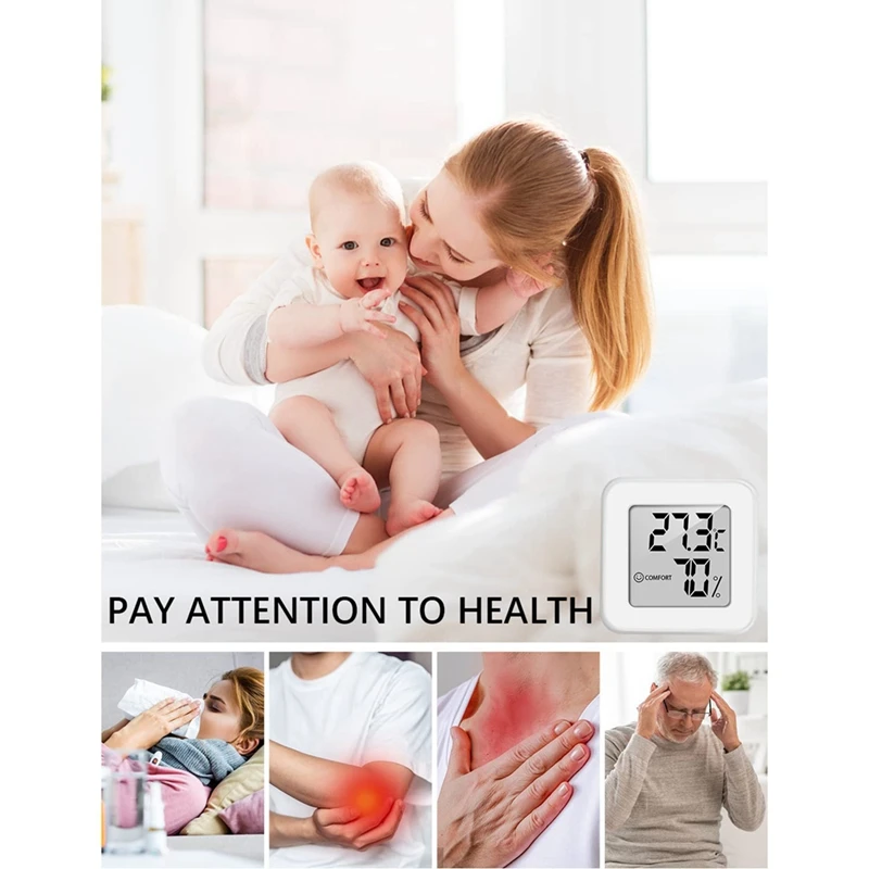 Mini termoigrometro per interni 3PSC termometro igrometro e Monitor di umidità con schermo LCD