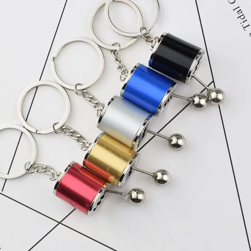 Mini manual transmission metal decompression gadget keychain simulation silk slide gear key creative personalized pendant gift