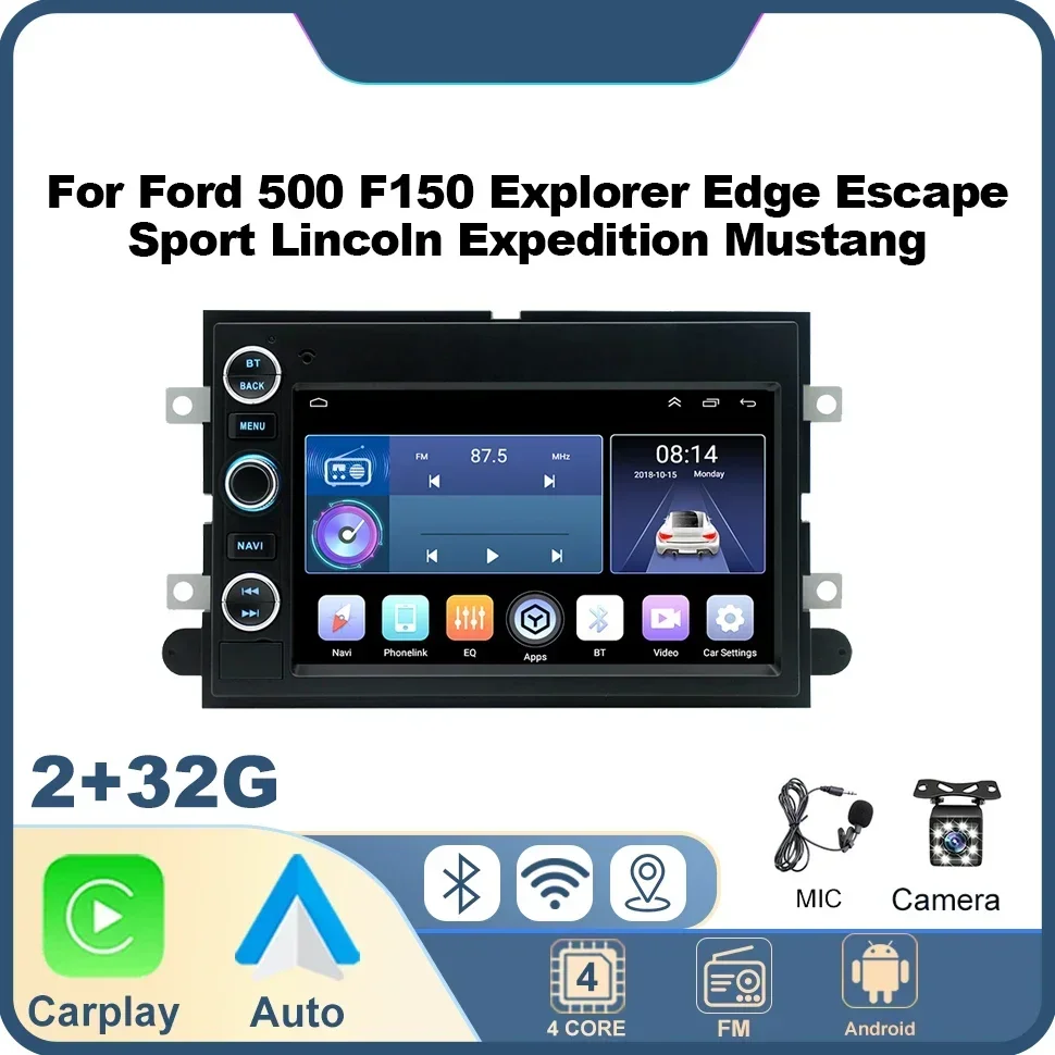 Android Car Radio 2Din Carplay Auto Stereo for Ford 500 F150 Explorer Edge Escape Sport Lincoln Expedition Mustang GPS BT Wifi