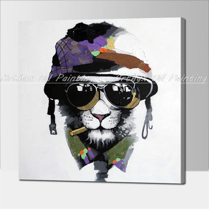 Aerhyx, handgemaltes Zebra-Tiere-Ölgemälde auf Leinwand, moderne abstrakte Kunst, Wandbild für Wohnzimmer, Heimdekoration, Kunstwerk