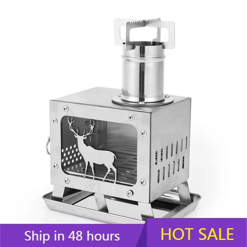 

POWER LEAP Stock Wholesale Mini S Size Stainless Steel Manual Charcoal & Wood Burning Multi-use Chimney Outdoor Camping Cooking