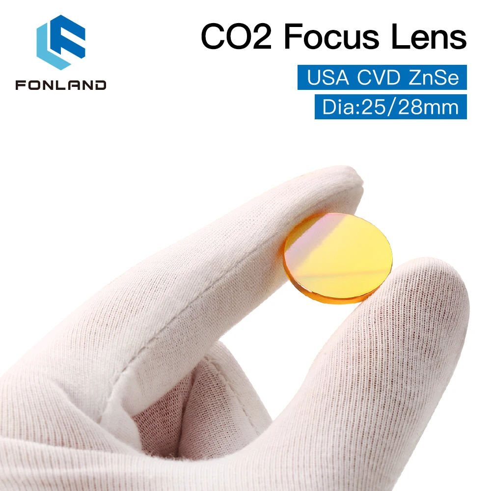 Fonland USA CVD ZnSe Focus Lens Dia. 25.4mm(1inch) FL50.8 63.5 76.2 101.6 127mm(2-5 inch) for CO2 Laser 300W Cutting Machine