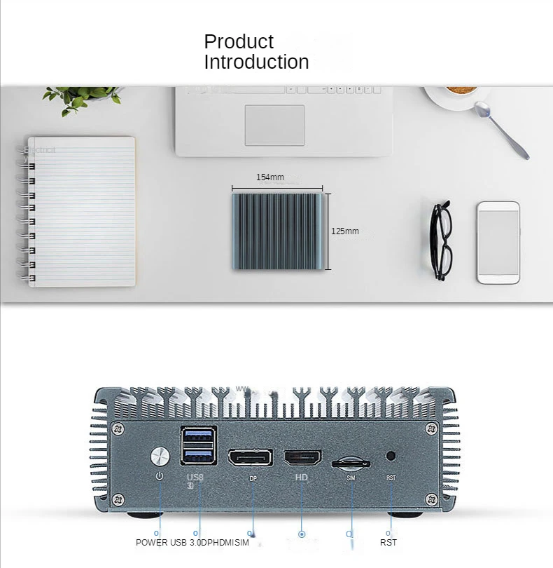 Quad Core Intel Gemini Lake N4000 4 * I255 2500M Lan Mini Pc Fanless Zachte Router HD-MI Vga Pfsense firewall Apparaat Esxi AES-NI