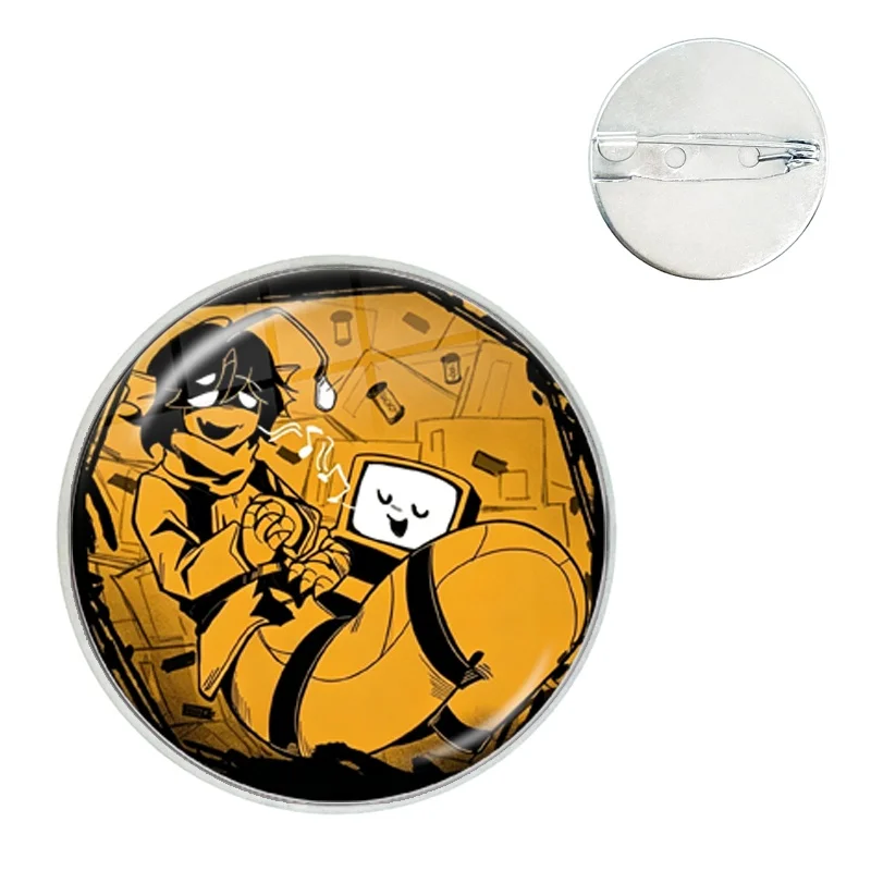 Sebastian Solace Pin Funny Cute Cartoon Glass Dome Brooches Shirt Lapel Bag Cute Badge Cartoon Pins