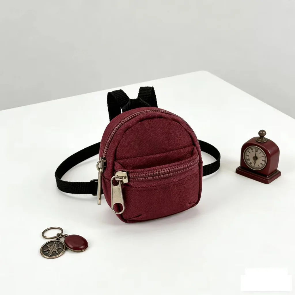 Monedero portátil unisex, bolsa de almacenamiento de tamaño de bolsillo, mini mochila, monedero elegante con doble cremallera, monedero para decoración de equipaje