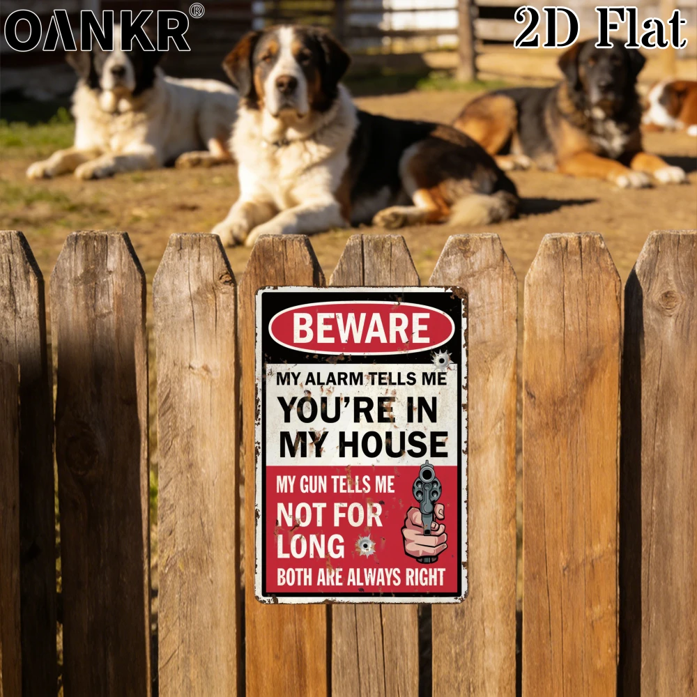 Home Security In My Area - Komik Güvenlik Metal Tabela, Alarmım Bana