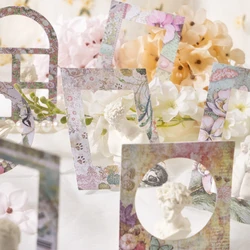 10Pcs Tearable Material Paper greeting card wrapping sticky Notes Hollow Christmas border Decorative Scrapbook journal supplies