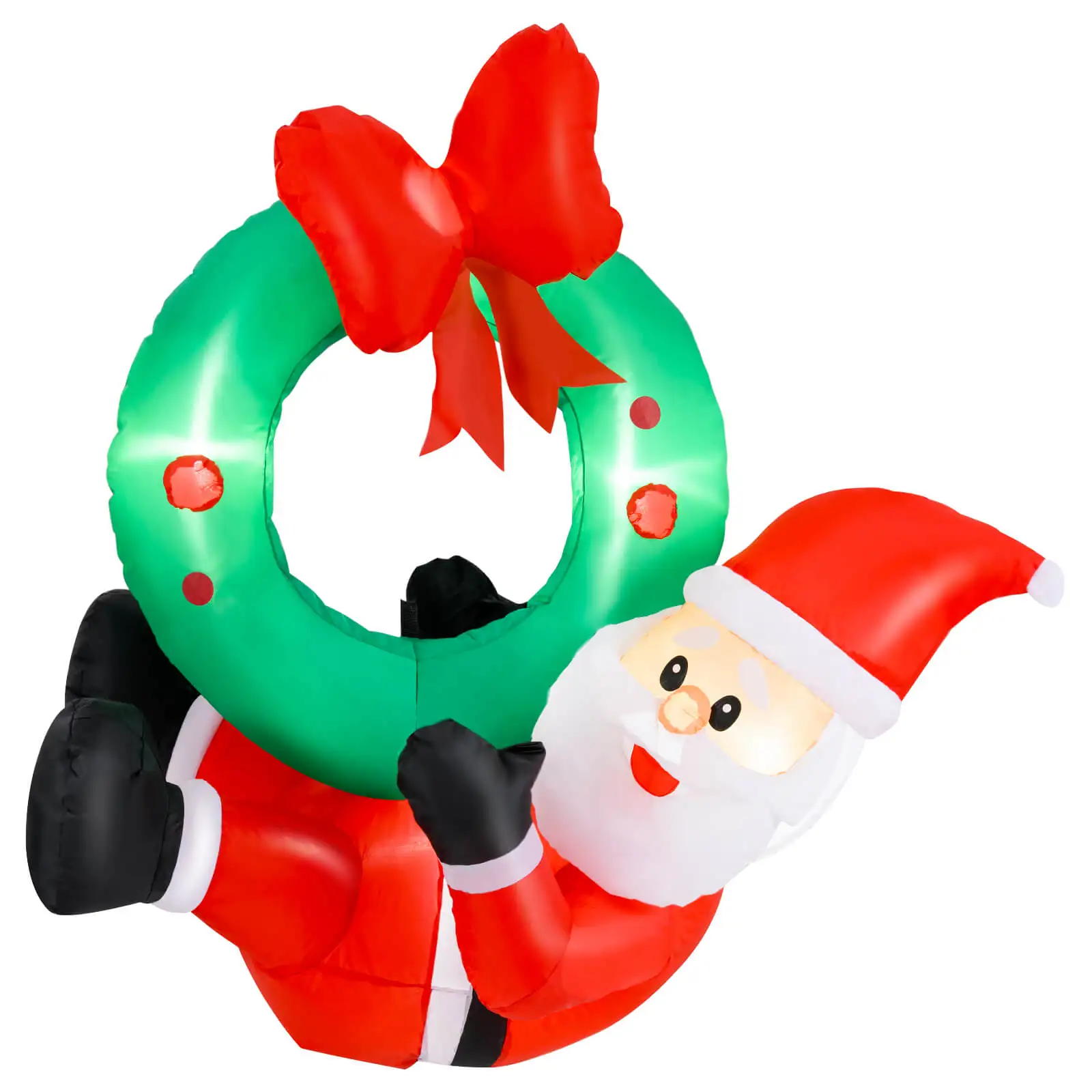 

4 Ft Blow up Santa Claus w/ LED Lights & Christmas Wreath Christmas Inflatables