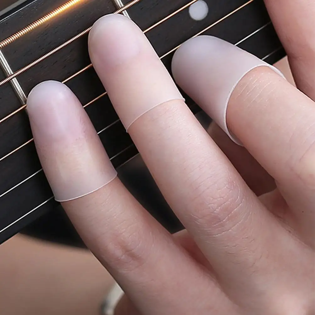 

Guitar Finger Cots Silicone Protectors Size L Fingertip Cover Anti- Guitar Supplies Mandolin Banjo Ukulele Thumb