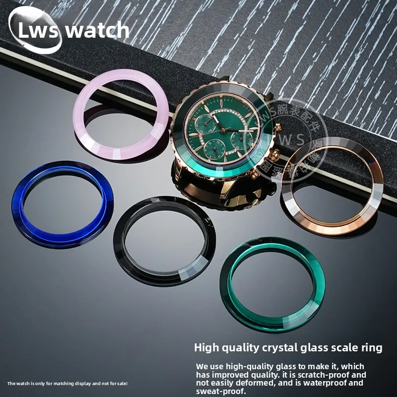 For Swarovski 5452501 5563480 5516305 bezel Watch front cover glass part Crystal Bezel Outer Ring Decorative circle 37.2x29mm