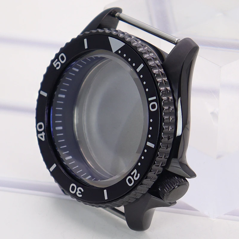 42mm PVD-Uhrengehäuse mit schwarzem Ring und Lünette, Saphirglas für Modifikationen SKX007 NH35 NH36, massives Edelstahlgehäuse, Ersatzteile – Detail 4