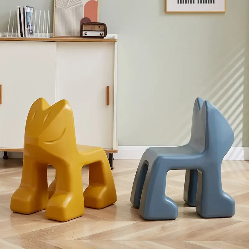 

Nordic Small Stools Cartoon Animal Seat Plastic Thick Chairs Creative Low Stool Home Living Room Furniture Ottomans Bench Pouf