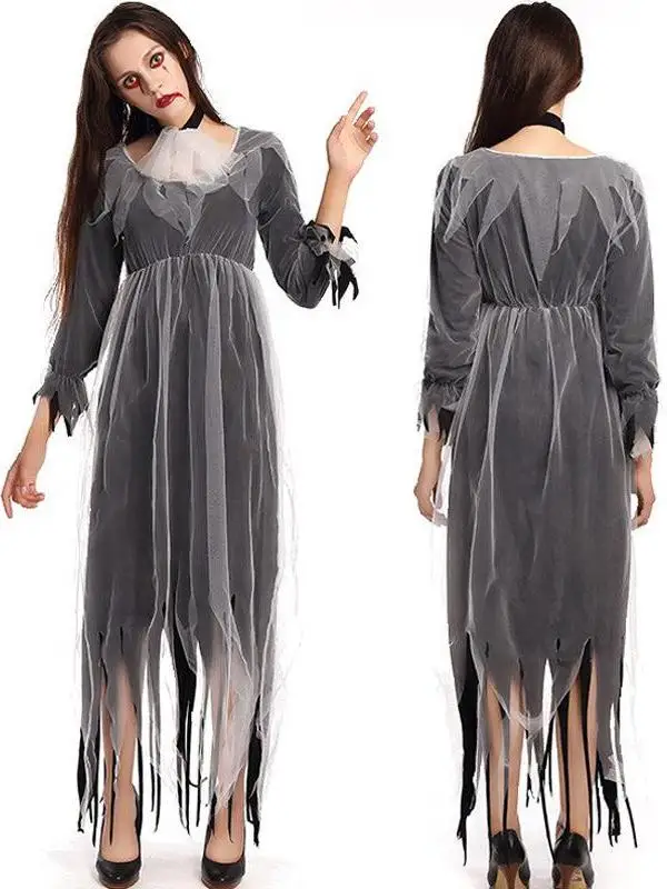 

Halloween Horror Skeleton Head Wedding Dress Women's Ethnic Costume Stage Performance Dress Spring 2026