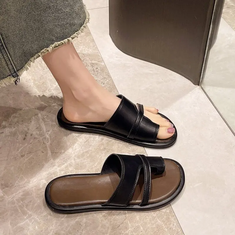 

2024 Summer Gladiator Women Slippes Fashion Elegant Clip Toe Flats Slides Shoes Ladies Casual Beach Flip Flops Sandalias New