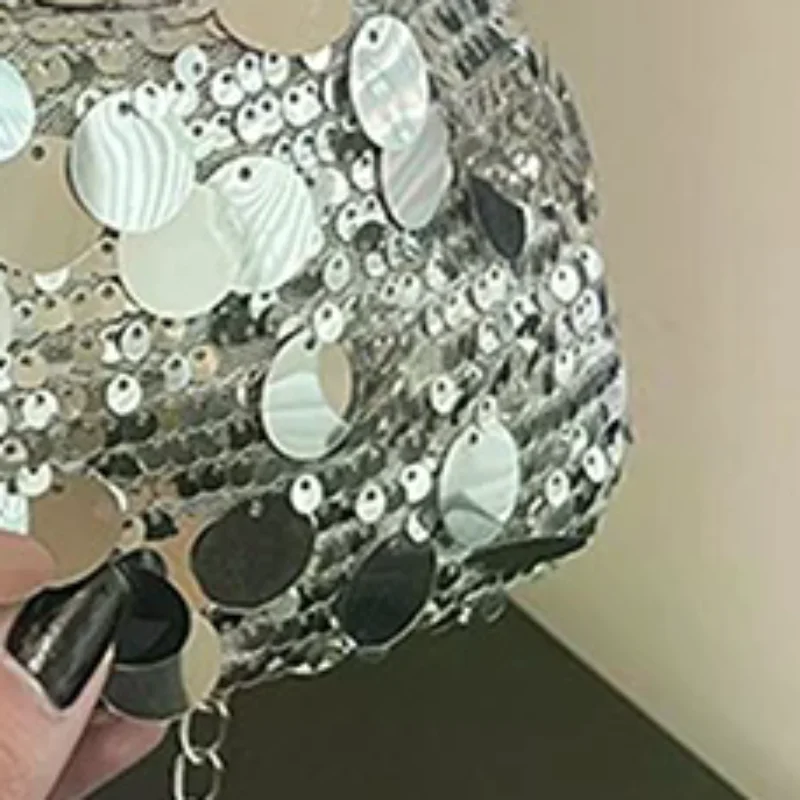 

Sequin Evening Party Shoulder Bags For Women Lightweight Portable Ladies Chain Crossbody Bag Solid Color Casual Female Handbag