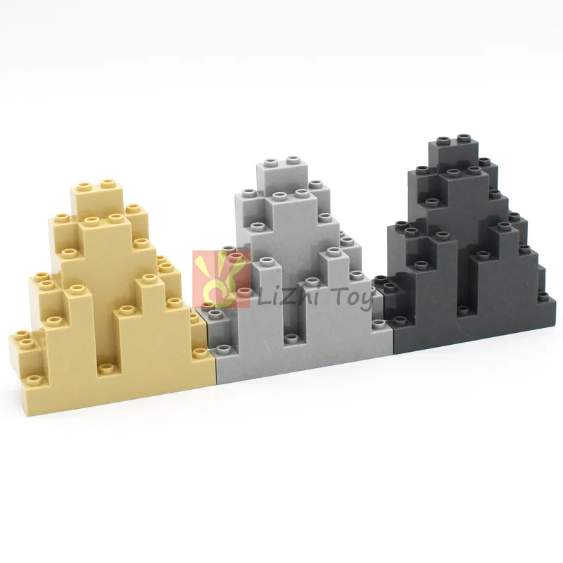 2pcs-10pcs MOC Bricks 6083 Rock Panel 3x8x7 Triangular DIY Building Blocks Military Compatible with Castle Garden Mountain Toys