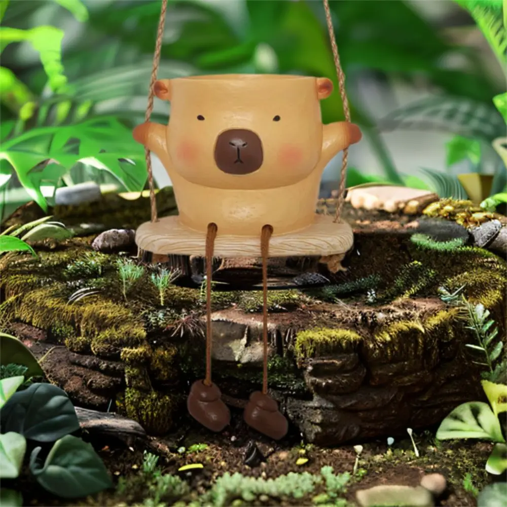 

Creative Rustic Style Swing Hanging Basket Resin Crafts Unique Succulent Pot Bohemian Wall Mounted Plant Holder Indoor Plants