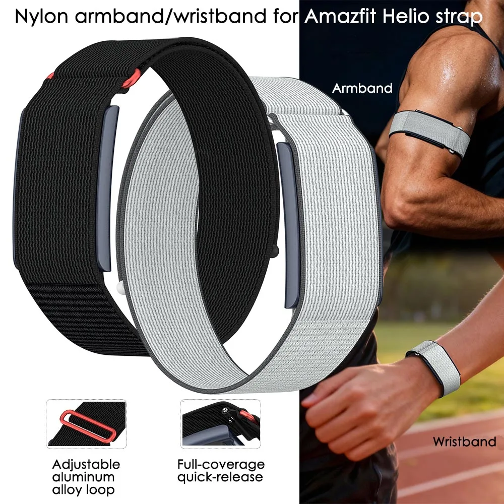 Nylon Strap for Amazfit Helio Strap Sports Bracelet Replacement Band Biceps Breathable Armband Wristband for Amazfit Helio Strap