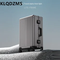 KLQDZMS The New Suitcase All Aluminum Magnesium Alloy Trolley Case 28 Inch Travel Bag 20 Boarding Box 24 Men's Wheeled Luggage