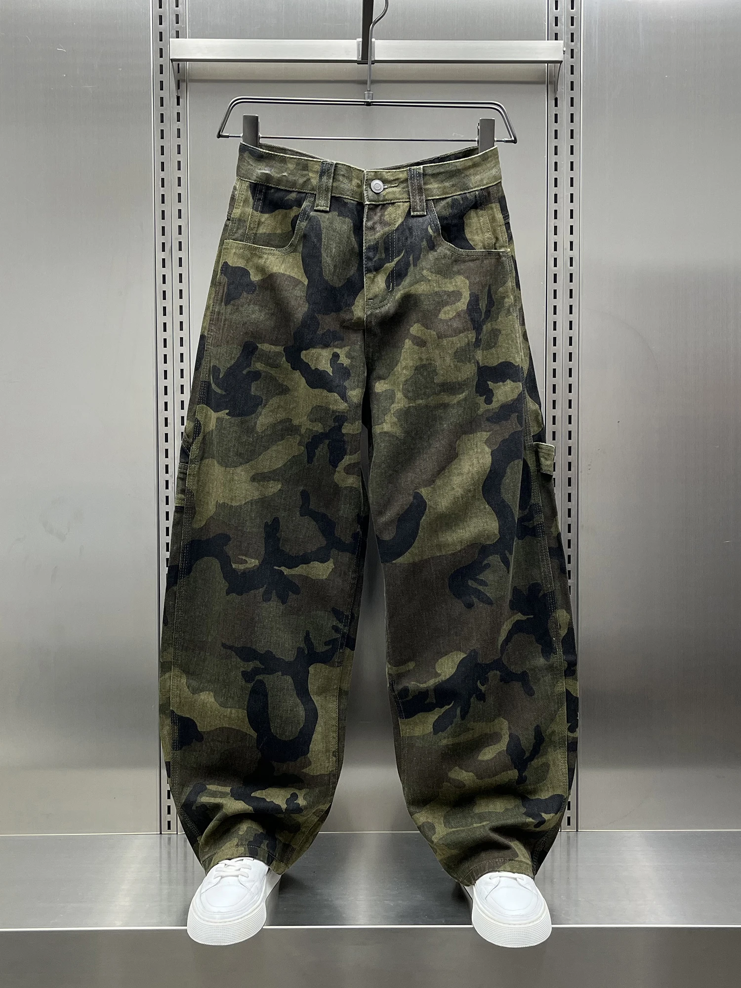 

Мужские камуфляжные брюки прямого кроя для активного отдыха, осенняя новинка, модные американские спортивные брюки в стиле стритстайл