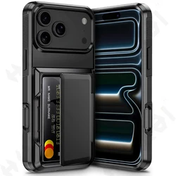 Case For iPhone 17 16 15 14 13 12 11 Pro Max Plus Wallet Credit Card Holder ID Card Slot Heavy Duty Protection Shockproof Cover