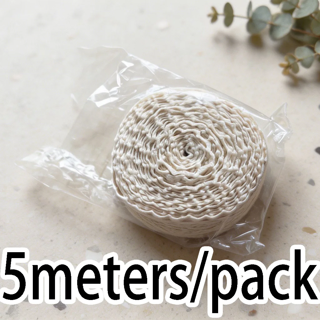 (5Meter/roll) White Beige Cotton Embroidered Lace Net Ribbons Fabric Trim DIY Sewing Handmade Craft Materials view 5