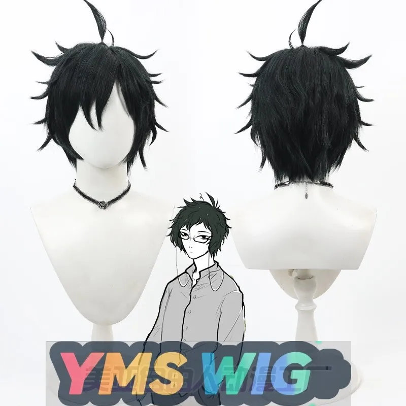 

【YMS WIG】Inhumane Bai Ze Cosplay Wig Deep Green Layered Top With Upturned Bangs
