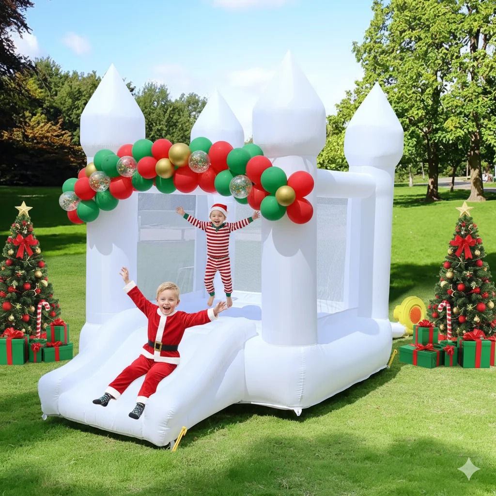 6フィートのムーンウォーク、白いソフトプレイレンタル用ミニバウンスハウス、送風機付き、幼児向け、カスタマイズ可能、送料無料