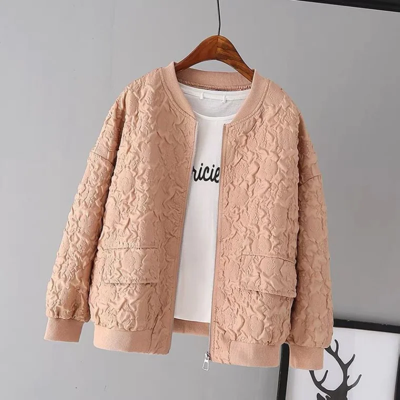 

2023 Solid Color Ladies Short Baseball Jacket New Korean Spring Casual White Jacket Top Female Cardigan Zipper Jackets Fashion