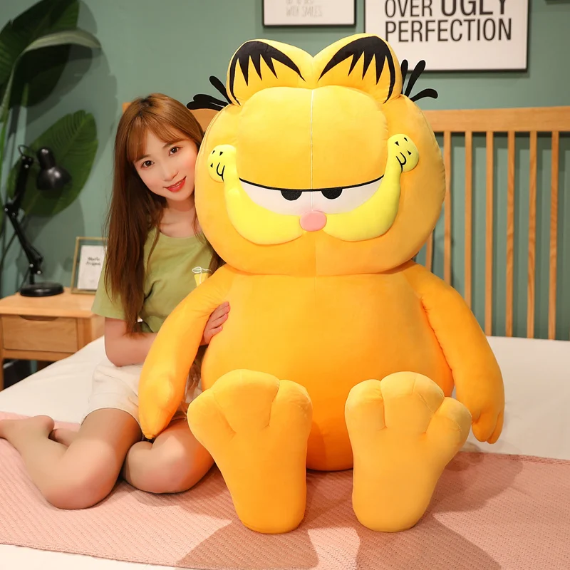 Garfield – peluche douce de chat en colère, Animal de dessin animé, Simulation de peau de tigre paresseuse, chat moche, poupée en peluche, cadeau de