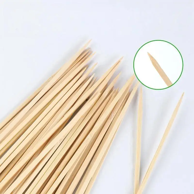 Barbecue Tools Disposable Bamboo Sticks Natural BBQ Skewers Home: 100Pcs Grill Camping Party Kabob Fruit