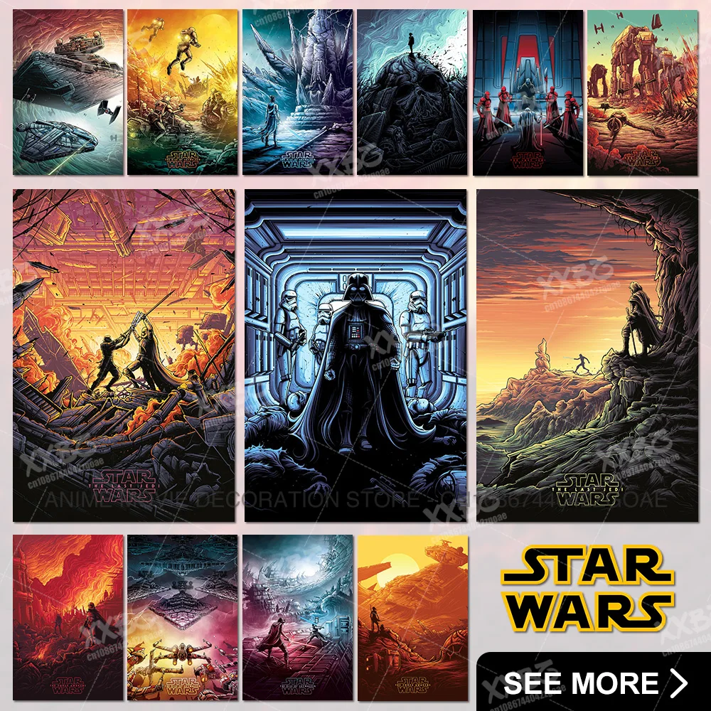 

Star Wars: The Rise of Skywalker Decorative Paintings Printed General Leia Organa Home Decor Canvas Pictures No Frame Wall Art
