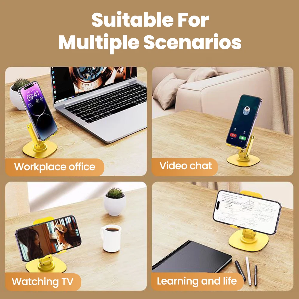 360 °   Support de téléphone Portable de bureau pliable rotatif, tablette universelle paresseuse, Support Mobile Portable pour IPhone 16