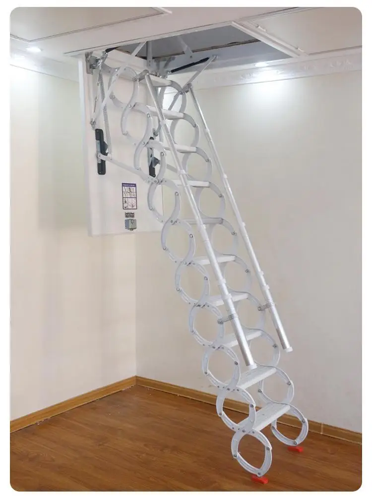 Thickened Loft Retractable Stair Household Double Folding Lifting Invisible Stretch Stair