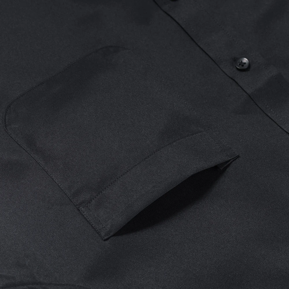 قمصان رجالية ذات ياقة مربوطة مع جيب وأكمام طويلة وياقة الماندرين وقميص متعدد الاستخدامات وقميص سادة للأنشطة التجارية