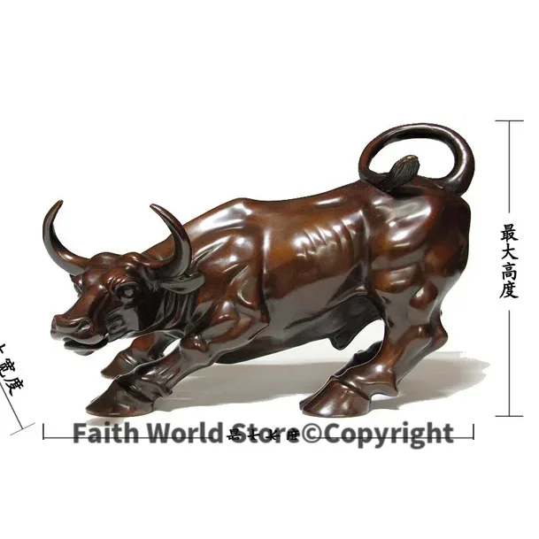 

Business of cattle-large -TOP collection Home office Decor stock-market COW Bronze statue Decoration- best Business gifts