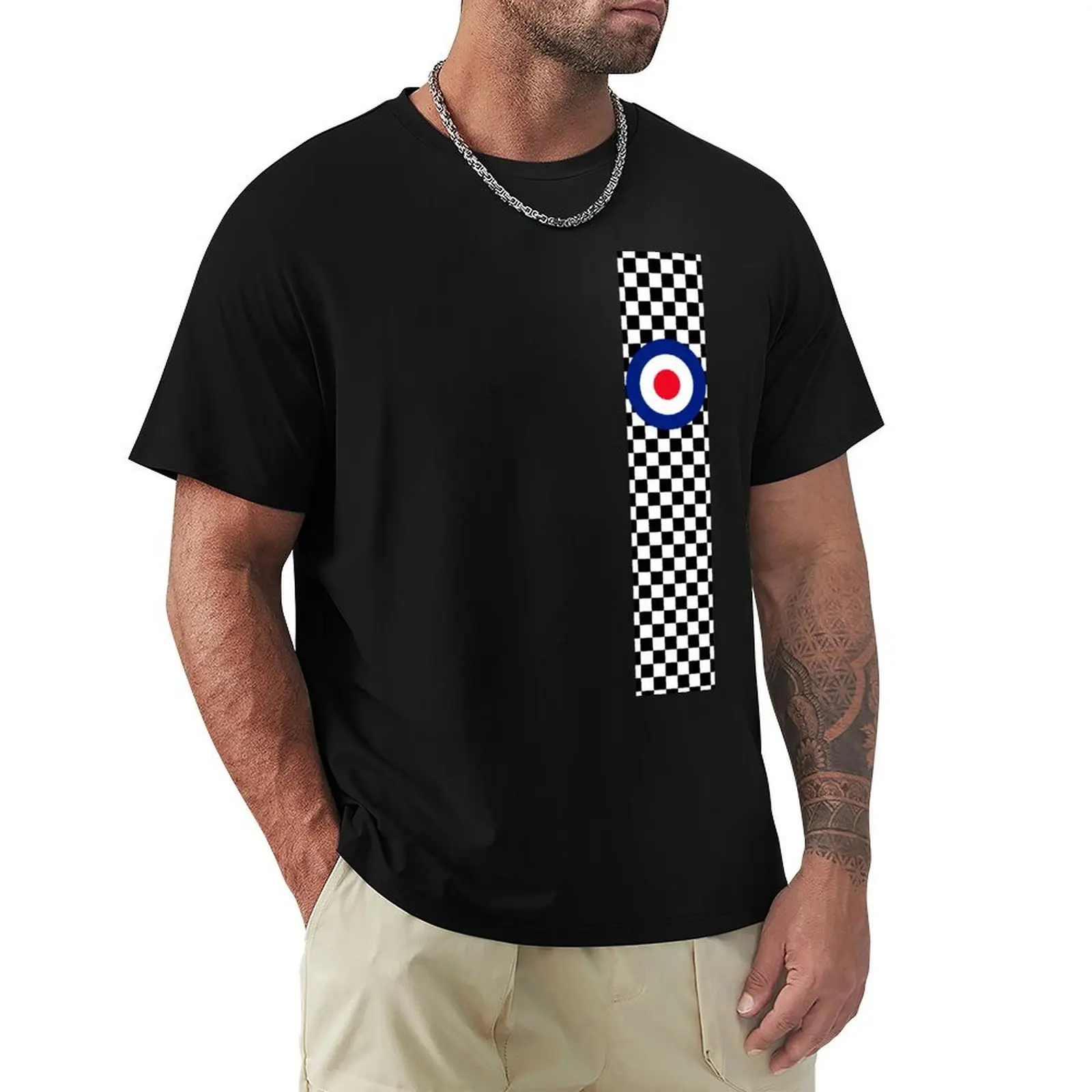 Classic Target Roundel Racing Checkers T-Shirt Anti-Wrinkle Short Sleeve T-Shirt