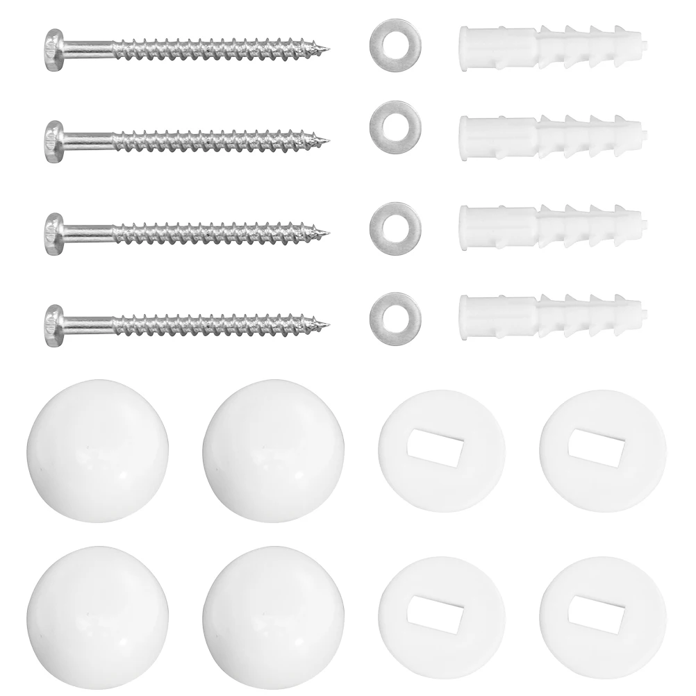 

2 set Bolt Covers Decorative Caps Fixing Replacement Durable Easy Install Flexible Rotating Screws Practical for SeatToilet
