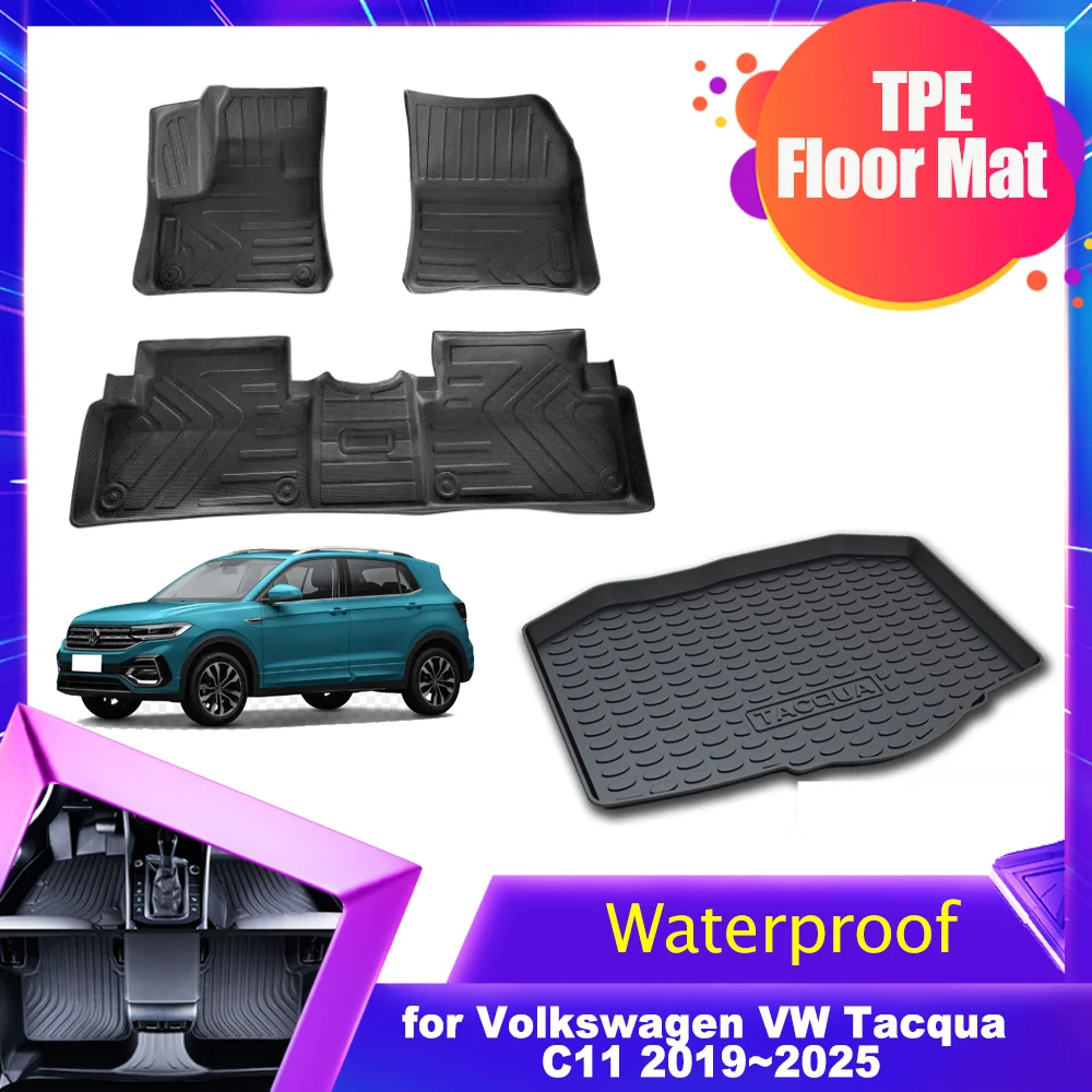 

Car Floor Mat for Volkswagen VW Tacqua C11 2019~2025 2020 2021 TPE Foot Liner Trunk Pad Waterproof Protector Accessories Part