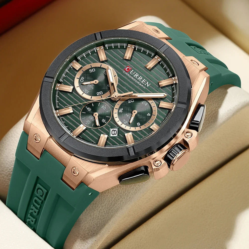 CURREN Fashion Luxury Men Wristwatch Chronograph Date High Quality Quartz Man Watch Waterproof Luminous Military Men's Watches