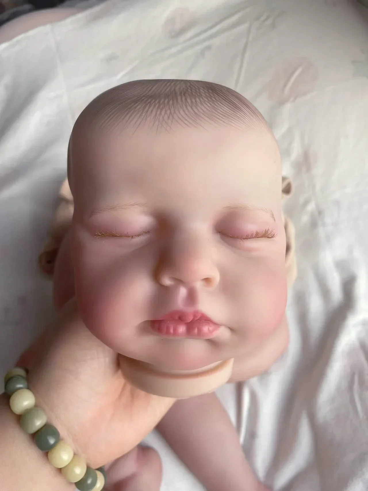 Loulou Reborn Doll Kit 19inch Lifelike Unfinished Soft Touch Multiple Layers Painting Doll Parts Visible Veins Hand Painted Hair