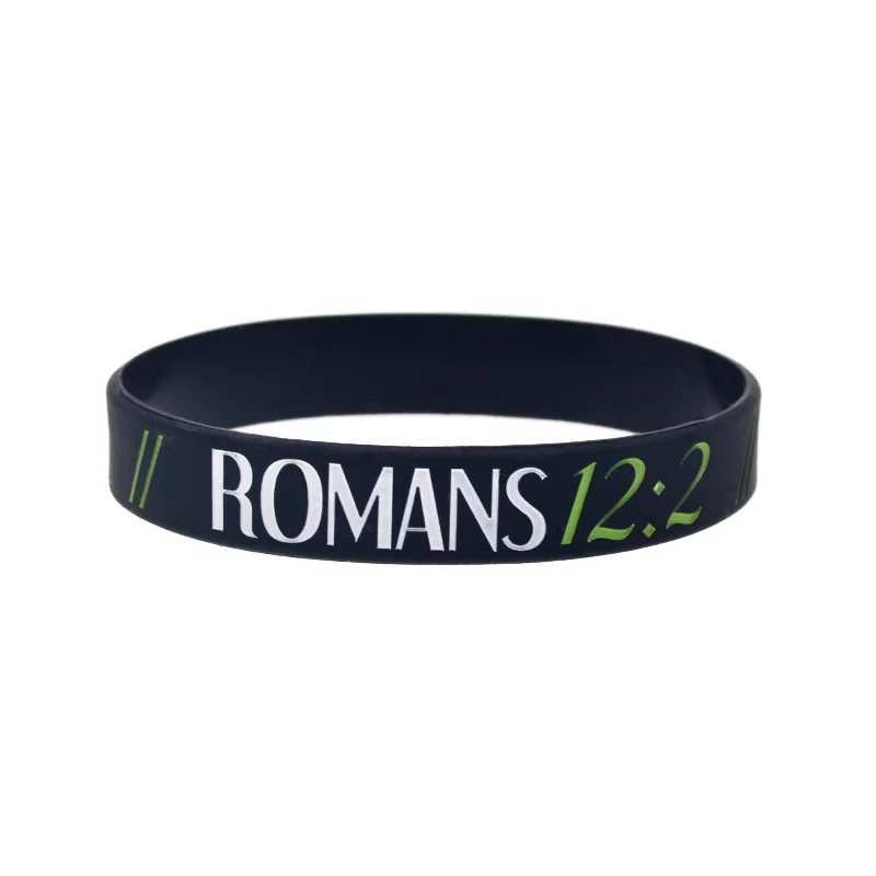 1 Stück/4 Stück Silikon-Armband mit Bibelversen 1:9 3:16 40:31 12:2 Jesus-Armbänder Unisex-Armreif – Detail 7