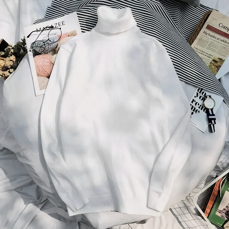 

MRMT 2025 Brand New Men's Fashion Trend Temperament Top Men Turtleneck Sweater Knitwear Thin Casual Base Shirt Men's