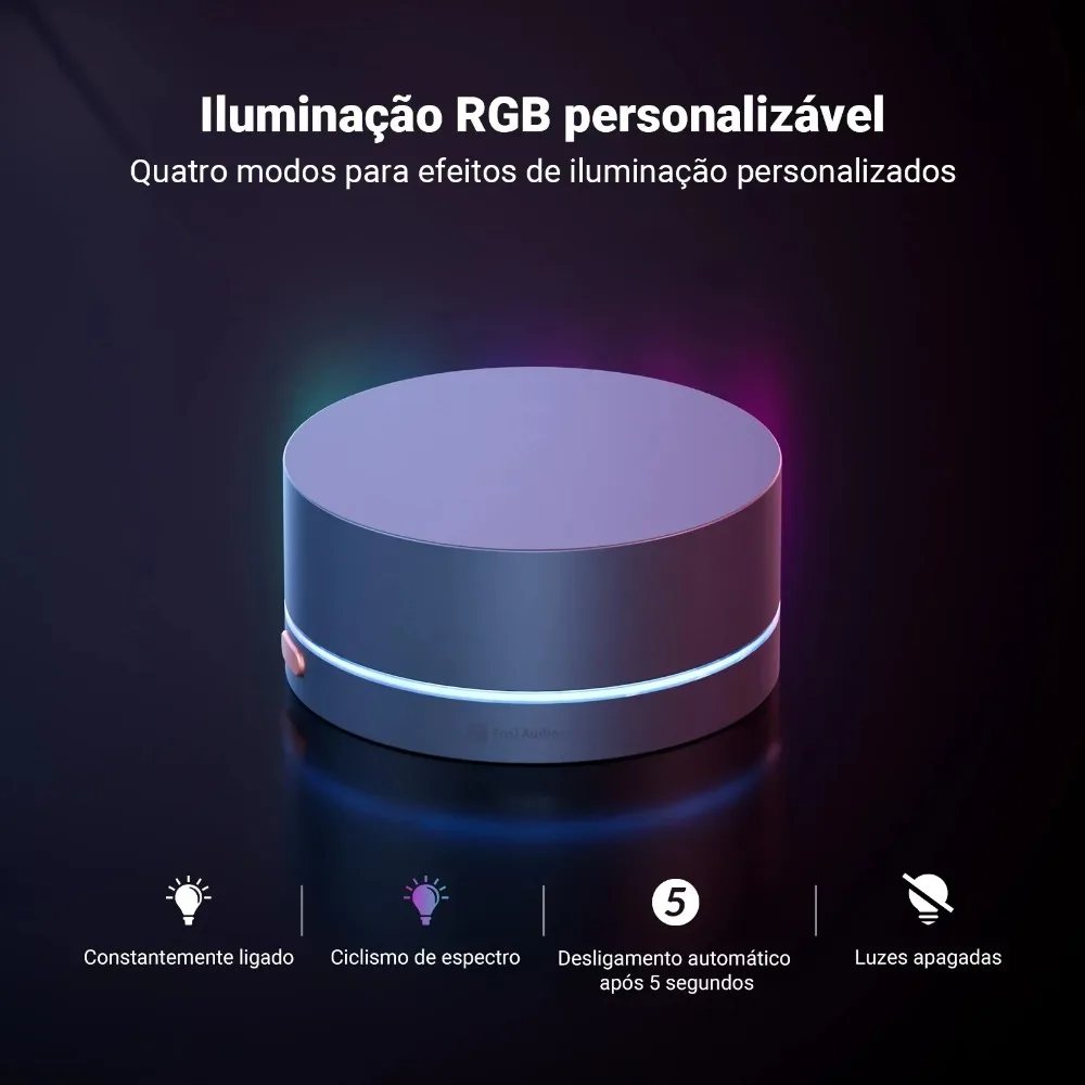 

Fosi Audio VOL20 Bluetooth ручка регулировки громкости аксессуары для ПК RGB освещение USB-контроллер многофункциональная кнопка для ПК/настольного компьютера