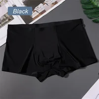 3PCS High Quality Men's Ice Silk Underwear Summer Thin Breathable Seamless Panties Sexy Male Underpants Plus Size 4