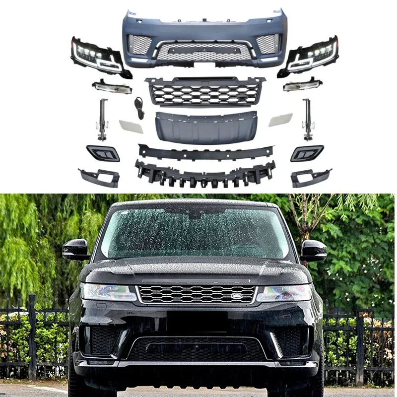 facelift Upgrade to 2018 SVR assemblyfor Land Rover range rover sport body kit 2014-2017 full bumper headlight grille grill