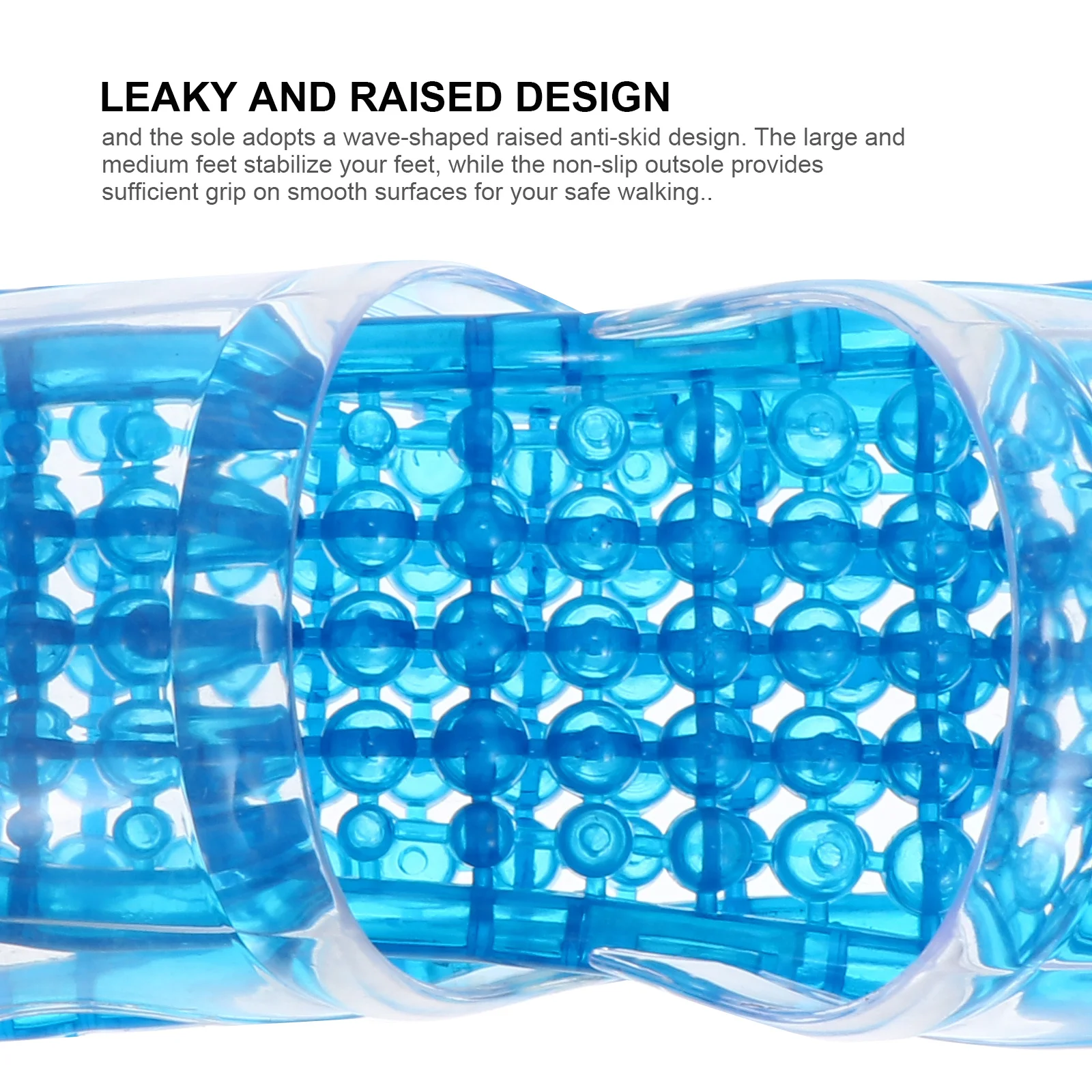 

1 Pair Crystal Massaging Hollowed-Out Draining Slippers Lightweight Quick Dry Anti-Skid Bath Shower Footwear For Home Unisex