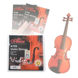 Alice A705 Violin Strings Plated Steel Al-Mg Chrome Alloy 4/4 Full Set Professional Strings for Violin